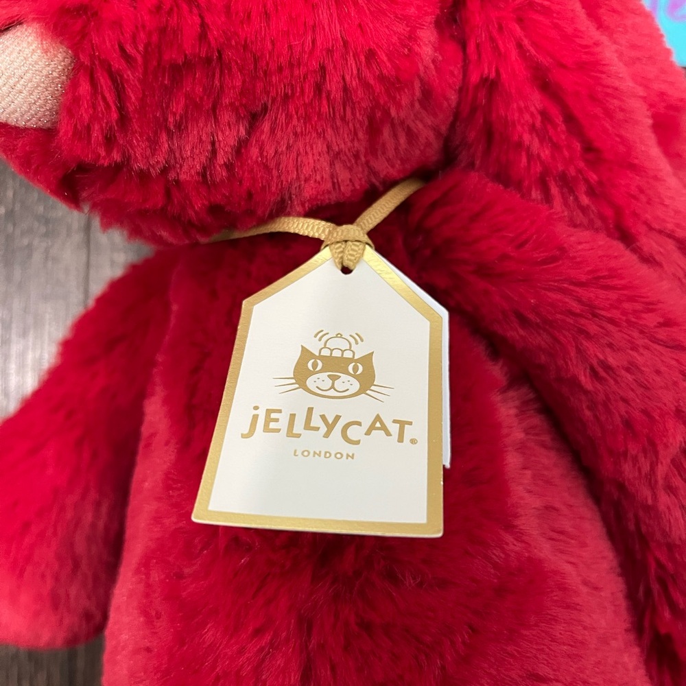 Jellycat Bashful Luxe Bunny Scarlett Medium 12" 100%Authentic NWT US - Picture 6 of 8